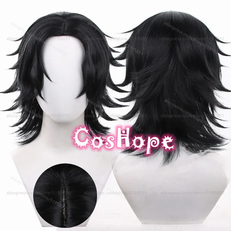 Portgas D Ace Cosplay Wig 40cm Short Scalp Hair Black Wig Cosplay