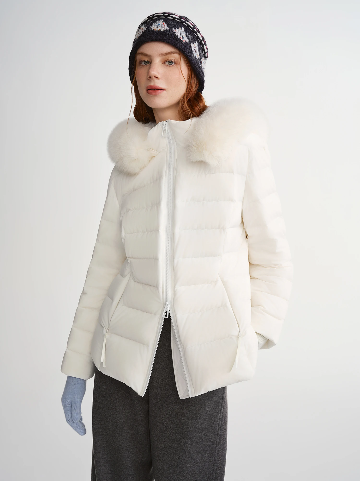 DUSHU Plus-Size 2025 Piumino invernale con cappuccio Donna Cappotti slim Stile coreano Trendy staccabile Collo in pelliccia di volpe Semplice caldo Ins