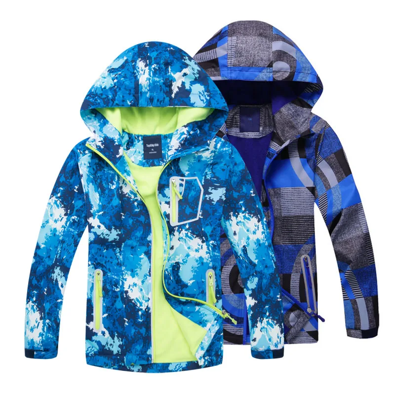 

Fashion Boys Jackets Winter Warm Kids Girl Outerwear Waterproof Windproof Hooded Jackets For Children's Polar Fleece Coats