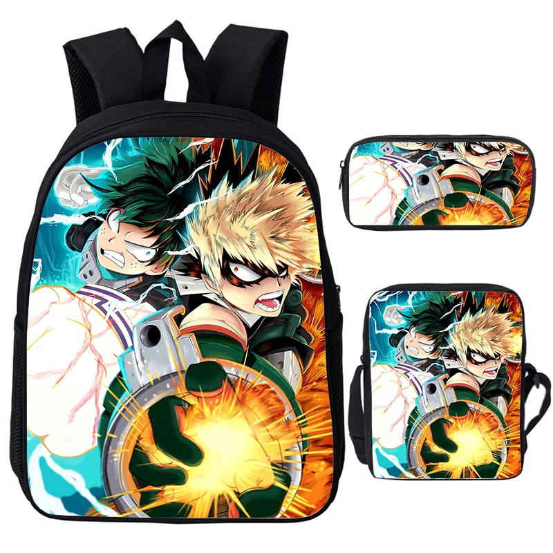 Boku No Hero Academia para niños, mochila escolar Bakugou, mochila de Anime para niños y niñas, bolsas escolares para niños, 3 piezas por juego