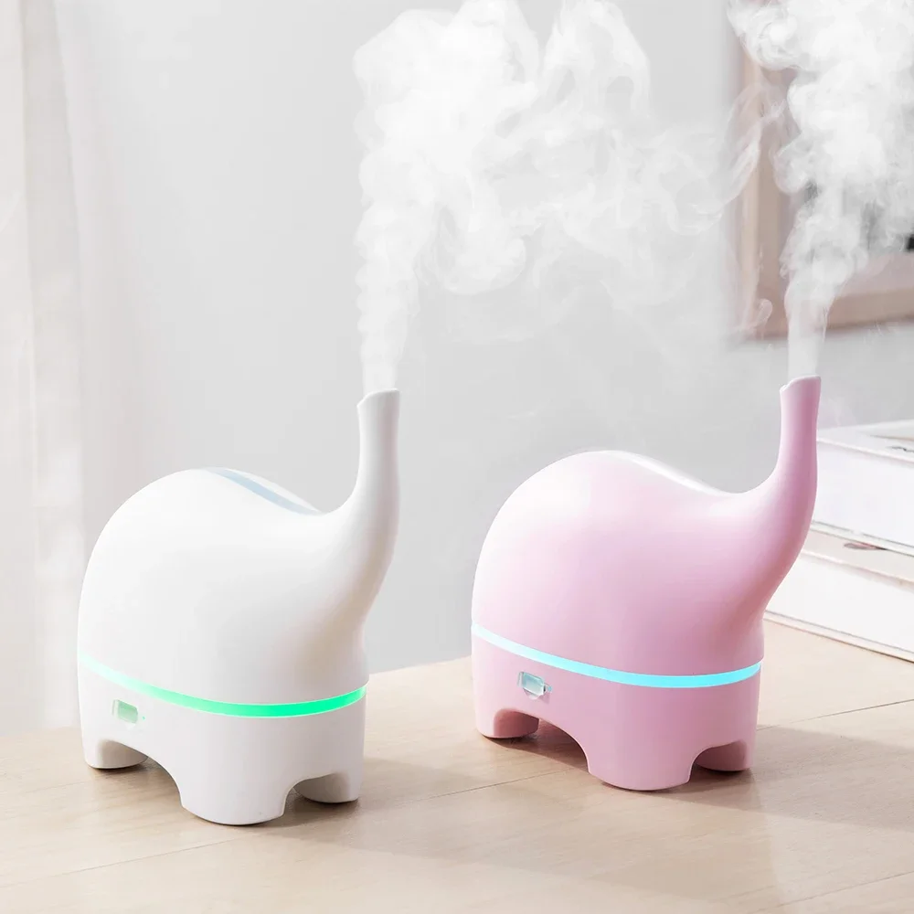 USB Aroma Diffuser Funny Elephant Ultrasonic Essential Oil Diffuser LED Portable Air Humidifier