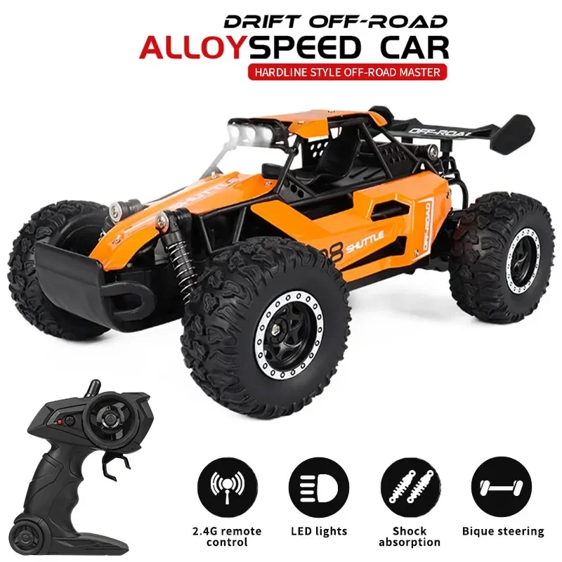 New 2.4G  1:16/1:20 Model RC Car With LED Light 2WD Off-road Remote Control Climbing Vehicle Outdoor Cars Toy Gifts for Kids