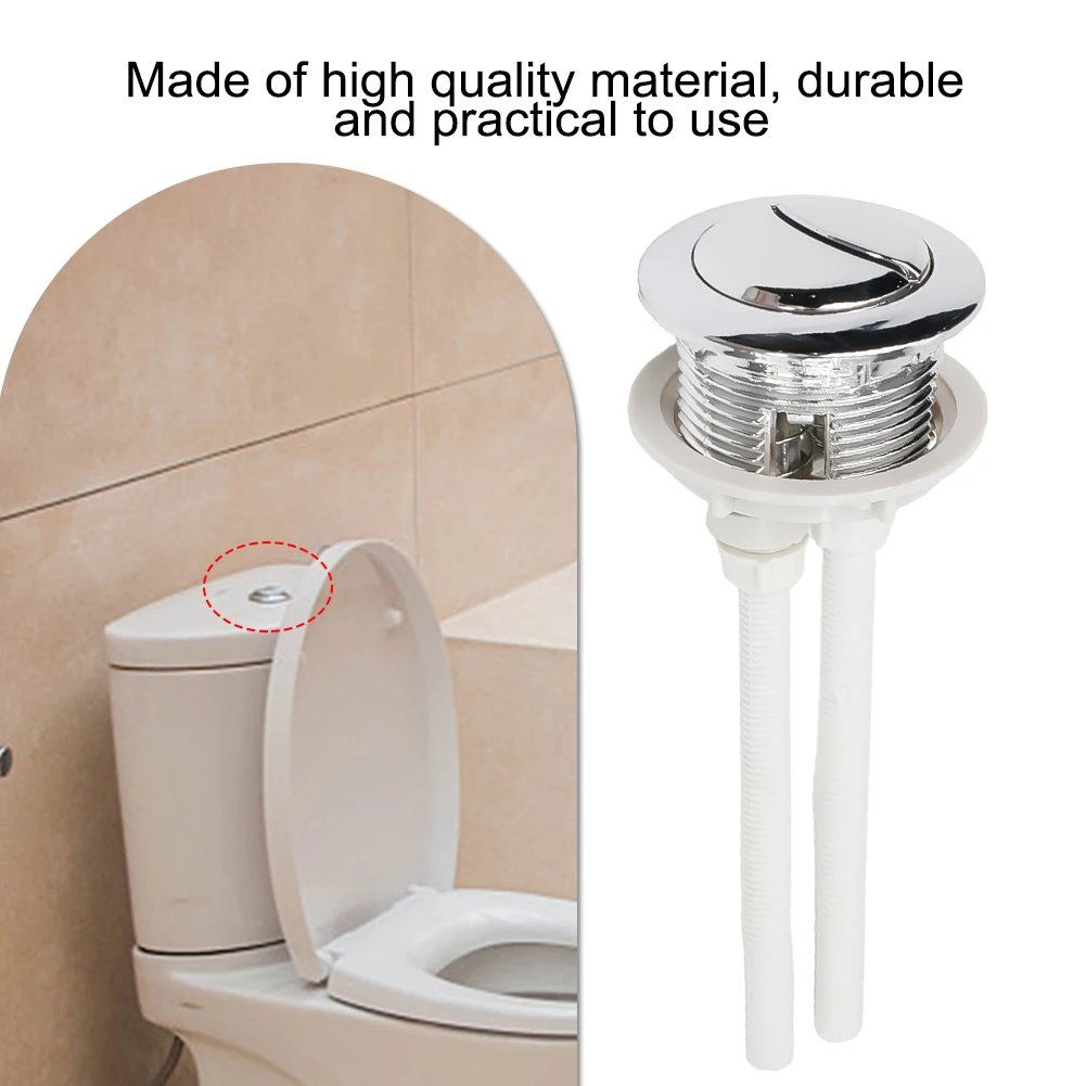 ABS Push Button Flush Toilet Water Tank Double Crescent Shape 2 Rods Toilet Seat Water Tank Valve Bathroom Parts 38/48/58mm