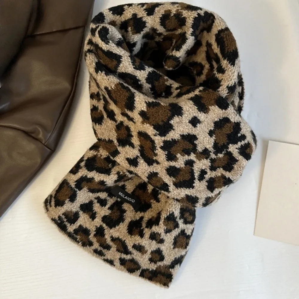 

Модный легкий шарф с леопардовым принтом в корейском стиле, ветрозащитный, из имитации шерсти, теплый, из смесовой кашемировой ткани, зимняя шаль для женщин/мужчин