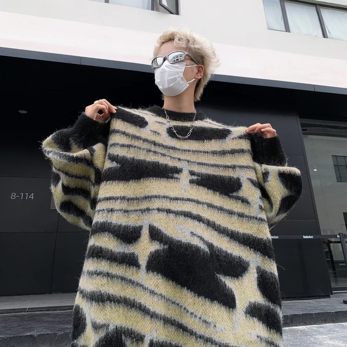 

Soft Sweater Trendy Brand Spring Autumn Loose Long Sve round Ne Casual Couple Sle Knitted Outerwear Polyester Fiber