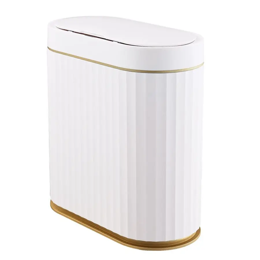 

Bathroom Trash Can with lid 2.5 Gallon Waterproof Motion Sensor Wastebasket, Automatic Trash Bin Bathroom Decor for Bedroom and