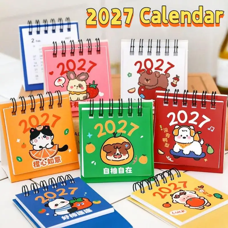 2027 Desk Calendar Mini Portable Travel Calendars Perfect For Home Office School Daily Schedule Planning Home Decor