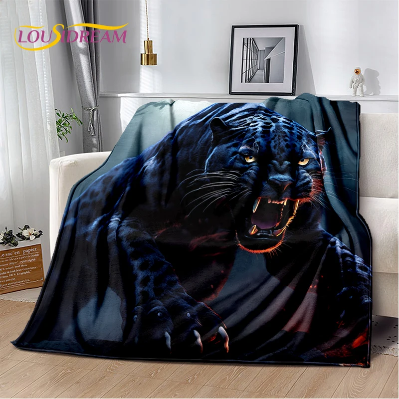 

Fierce Tiger Lion Leopard Beast Animal Wildlife Cartoon Blanket,Soft Throw Blanket for Home Bedroom Bed Sofa Picnic Office Cover