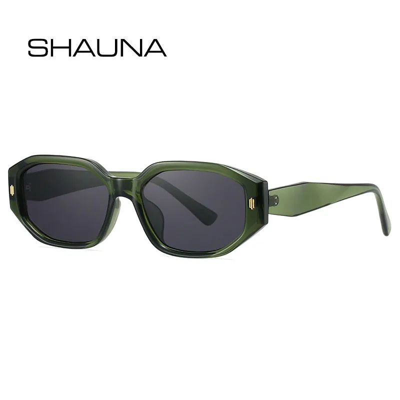 

SHAUNA Fashion Polygon Square Sunglasses Women Shades UV400 Retro Rivets Men Gradient Sun Glasses