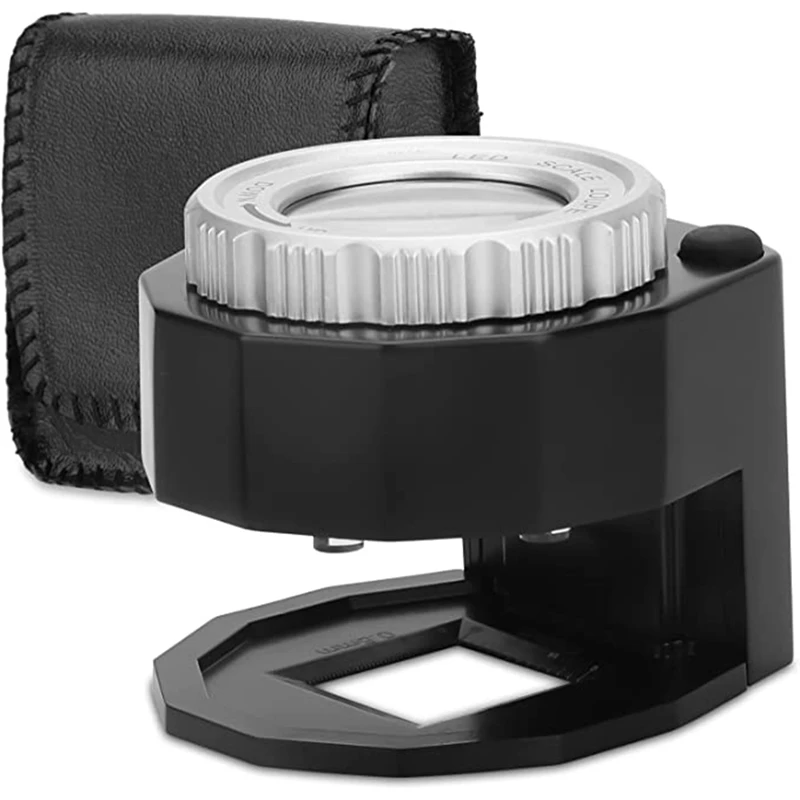 30X Jewelers Loupe, With White LED Light And Purple Light With Optical Glass Lens&Scale For Gems, Jewelry, Textile,Coins