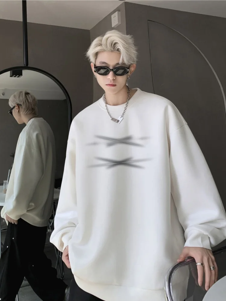 

Мужская толстовка с круглым вырезом и буквенным принтом, замшевая куртка, плотная, износостойкая, осенне-зимняя, повседневная, модная, в стиле ретро, американский стиль