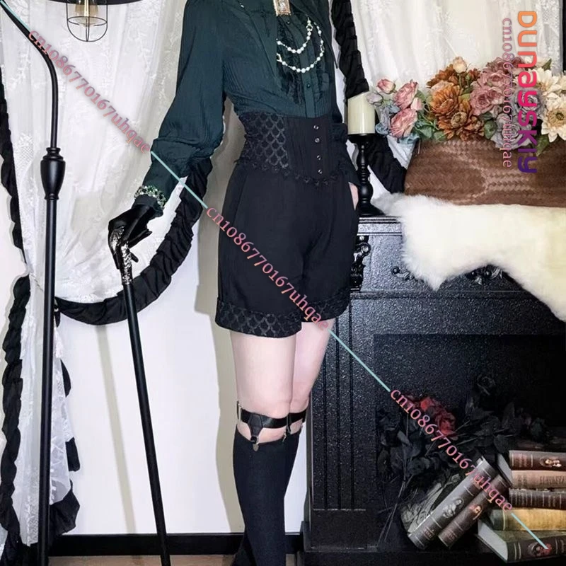 

SAIKOU^Women Men Gothic Dark Lolita Ouji Lolita Shorts Suit Pants Petite Friendly Unique Design Vintage Fancy Court Jirai kei