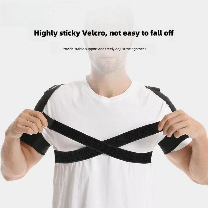 Double Shoulder Brace Sports Shoulder Support Belt Adjustable Shoulder Strap Cross Compression Bandage for Back Pain Relief