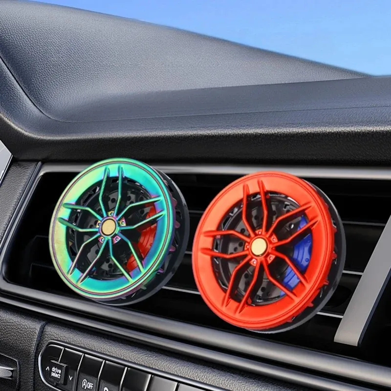 New Car Air Freshener Auto Wheel Hub Air Vent Perfume Clip Rotatable Tire Fragrance Aromatherapy Clips Decor Car Accessories