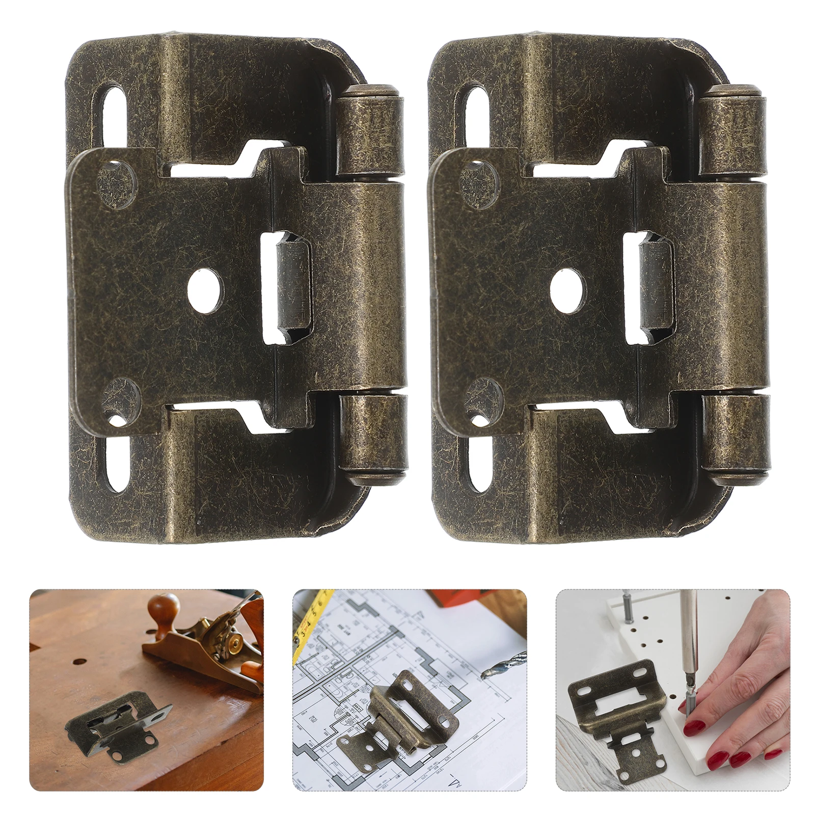 

2pcs 1/2 Inch Self-Closing Cabinet Semi Concealed Heavy Duty Spring Hinge For Home Rv Yacht Kitchen Rounded Door