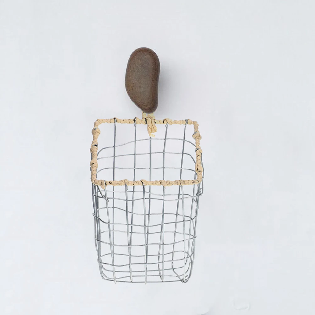 

Wire Iron Storage Basket Handmade Multifunctional Wall Hanging Kitchen Pantry Organizer Fruit Bread Storage Holder S