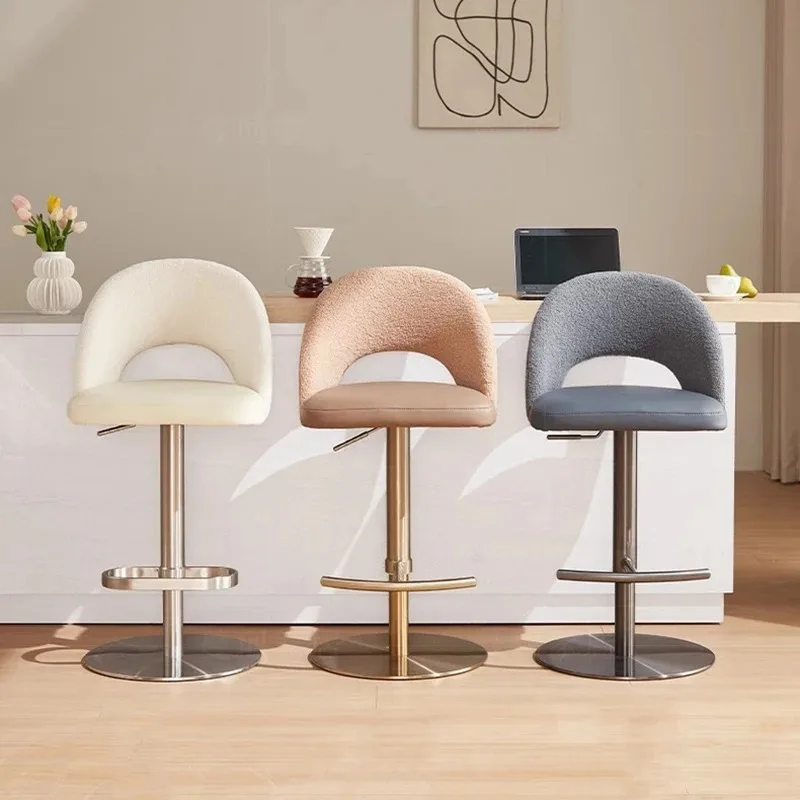 

Northern Europe Bedroom Bar Stools with Back Modern Relaxing Elegant Bar Chairs Make Up Gold Aesthetic Comedor Home Furniture