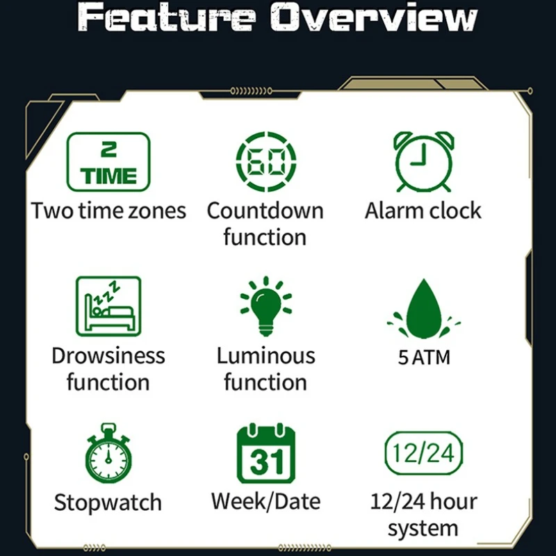 SANDA 2198 Orologio sportivo da uomo Cinturino in nylon Display digitale a LED Sveglia multifunzionale Cronografo Orologi impermeabili da uomo