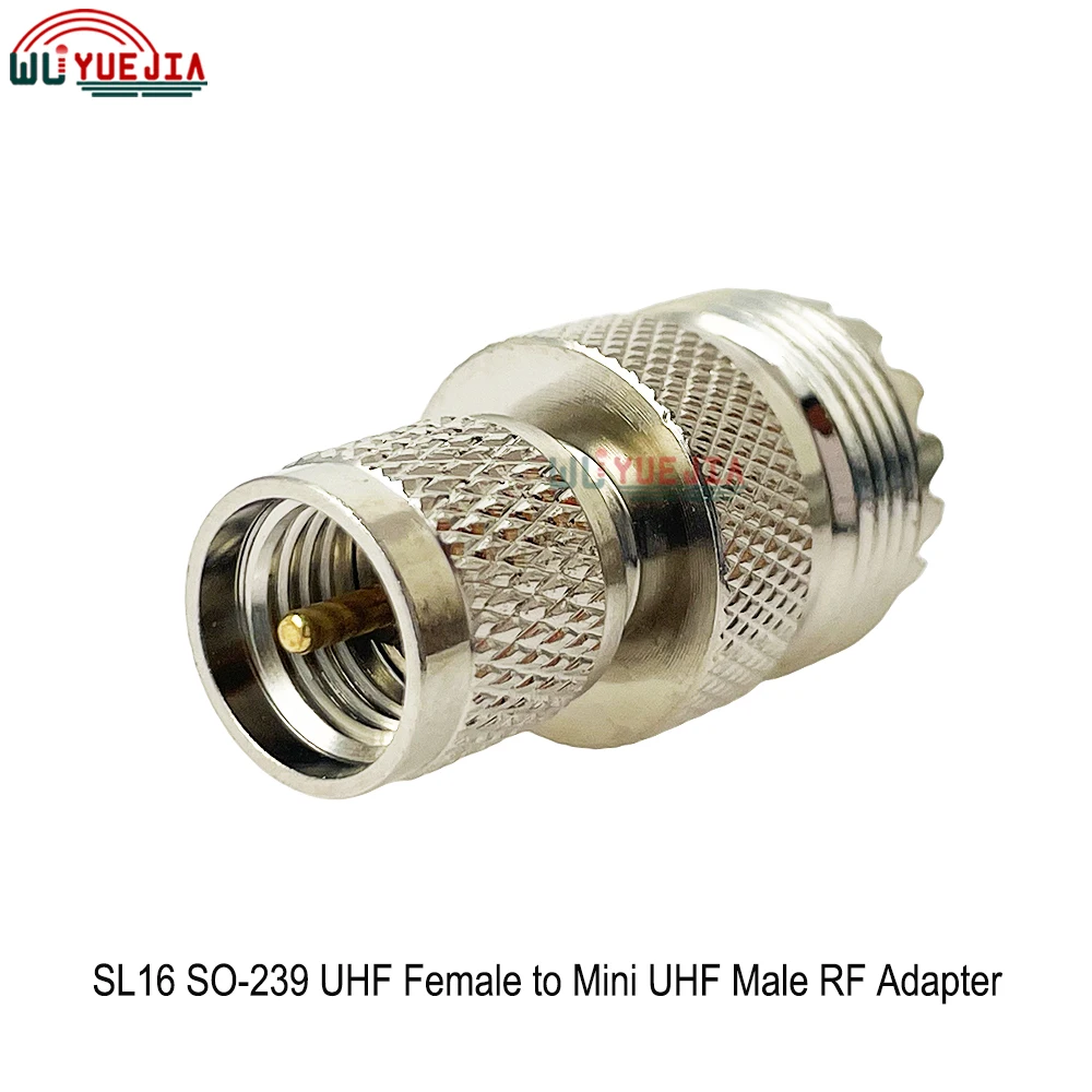 1 قطعة محول RF SL16 UHF (PL-259/SO-239) أنثى إلى Mini-UHF ذكر التوصيل 50 أوم RF اقناع موصل جودة عالية النحاس النيكل مطلي