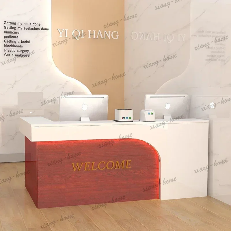 lsMultifunctional Home Reception Desk Classic Elegant Reception Counter Decorative Simple Mostrador Recepcion Front Desk Furnitu