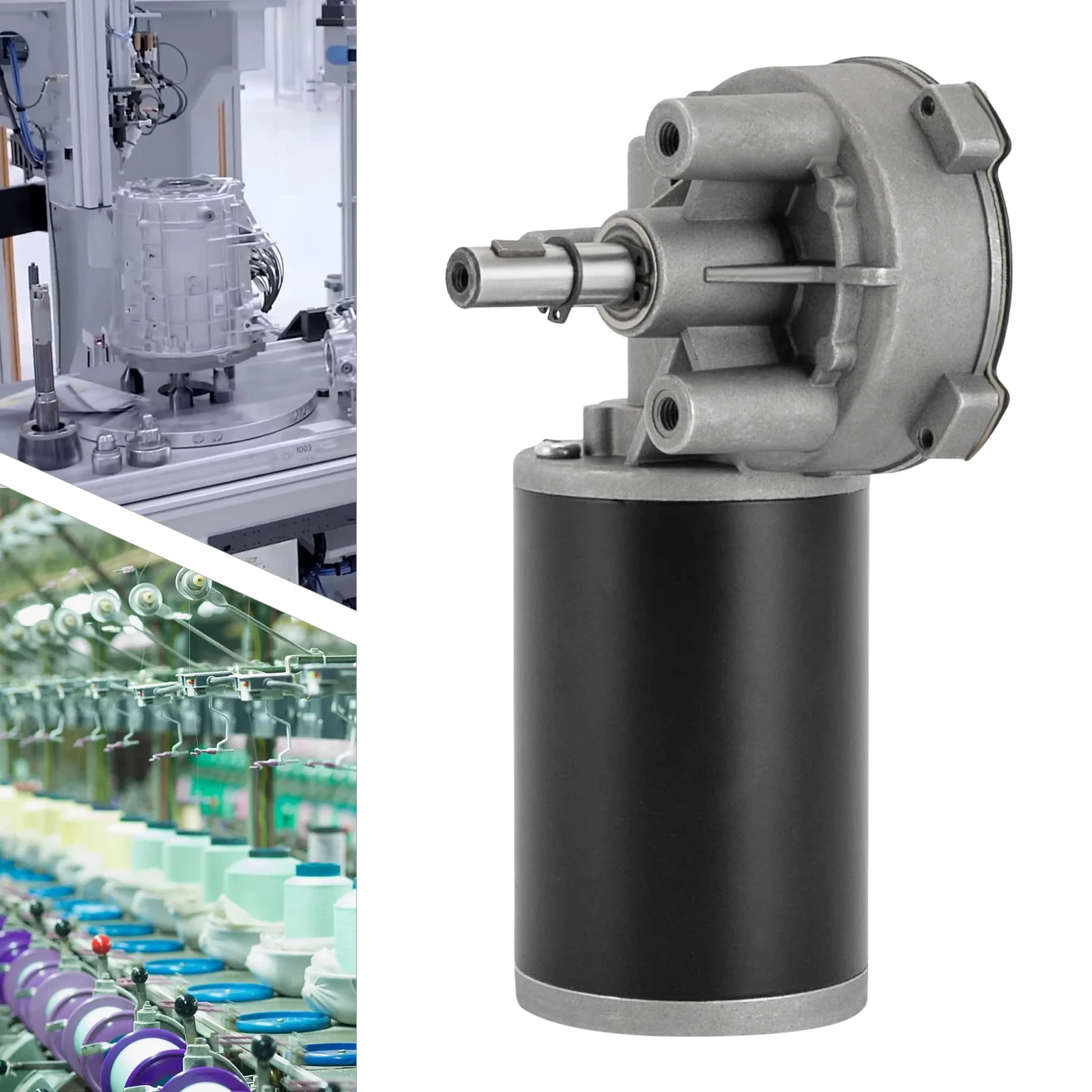 80W 24V DC Gear Motor Left Position Powerful Gear-Motor for Industrial Packaging, Printing, Textile