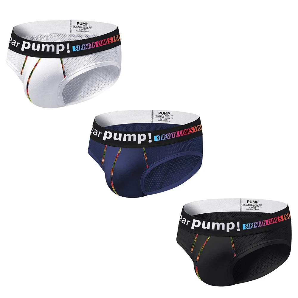 

Men's Sexy Low-Waisted Fitness Briefs Breathable Mesh Underwear Comfortable Sports Interest Innerwear