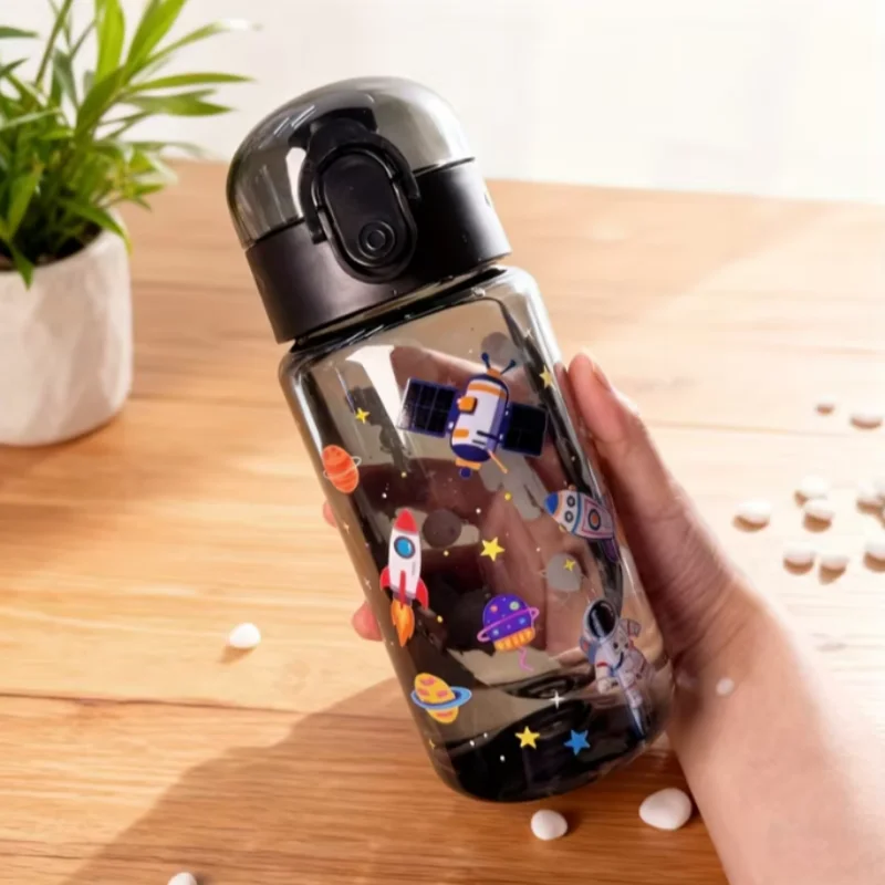 Tasse d'eau transparente imprimée en 3D avec motifs de dessins animés – 550ML de couleurs vives, résistante à la décoloration, mignonne et élégante, Durable