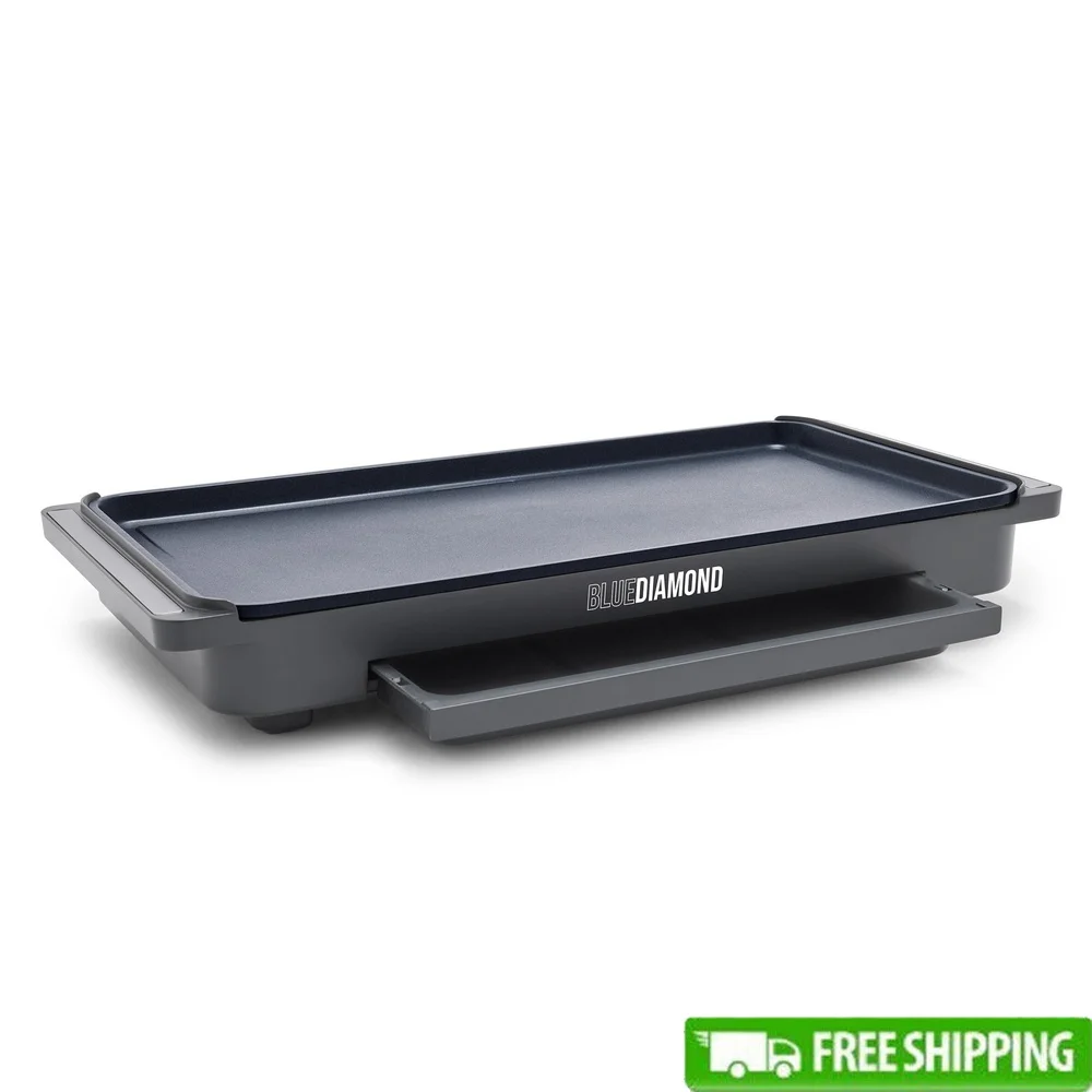 

Электрическая керамическая сковорода с антипригарным покрытием XL и поддоном для подогрева, 1500 Вт, быстрый нагрев, большая кухонная поверхность, можно мыть в посудомоечной машине, легко чистится