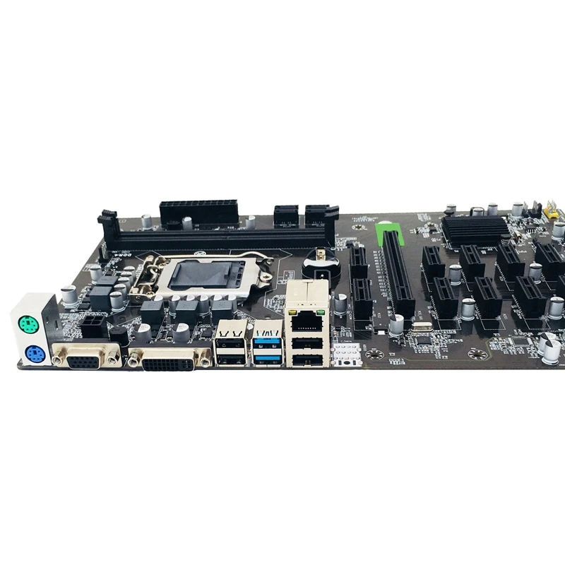 BTC B250 Mining Motherboard With VER010S PLUS Riser 12Xgraphics Card Slot LGA 1151 DDR4 USB3.0 For BTC Miner Mining