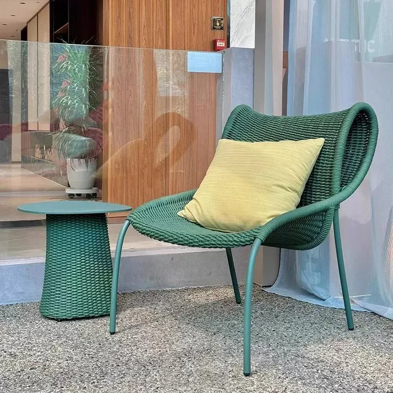 #Nordic Outdoor Rattan Furniture Set 3-Piece Sofa Rocking Chair Leisure Dining Chairs Coffee Living Room Villa Apartment
