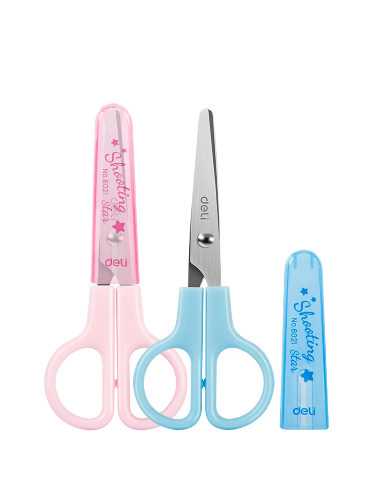 Deli 6021 Scissors For Kids Craft Kawaii School Supplies Tijeras Punta Redonda Material Oficina Y Papeleria Stainless Steel