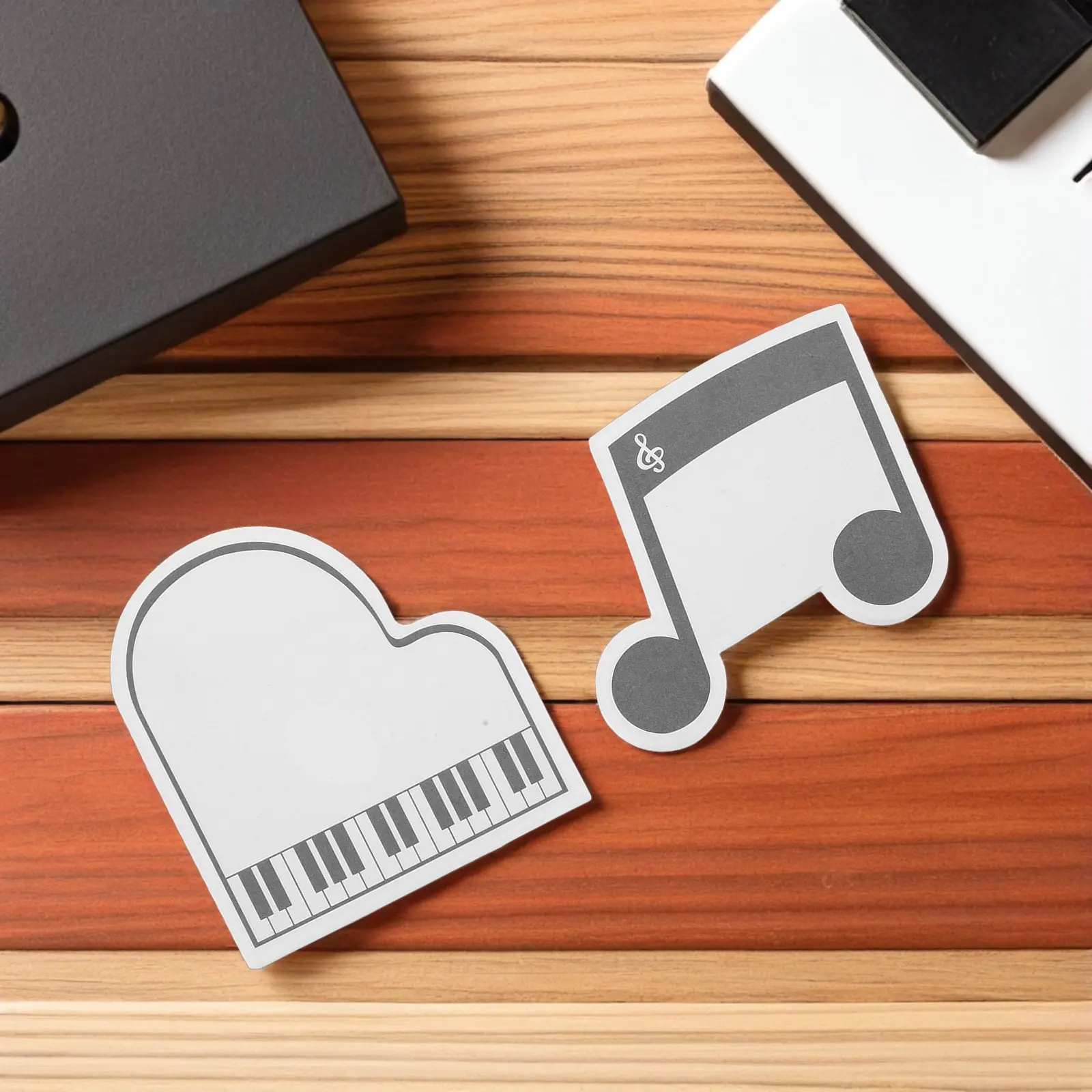 

4Pcs Self-Stick Music Note Notepad Piano Shape Vibrant Decorative Sticky Memo Pad Portable Aesthetic Office Supplies Music