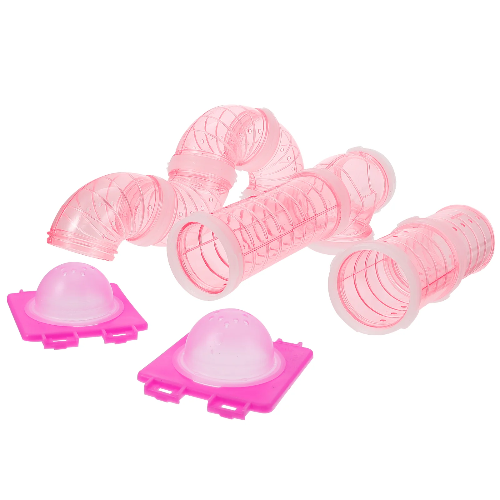 Rat Cage Hamster Plastic Tube DIY Labyrinth Toy External Pipes Adventure Pink Accessories