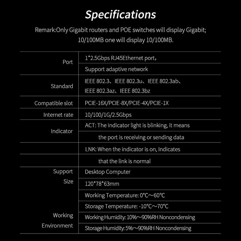 Scheda PCIE di gioco scheda di rete Gigabit da 2500Mbps 10/100/1000Mbps RTL8125B RJ45 Computer cablato adattatore di rete pci-e 2.5G