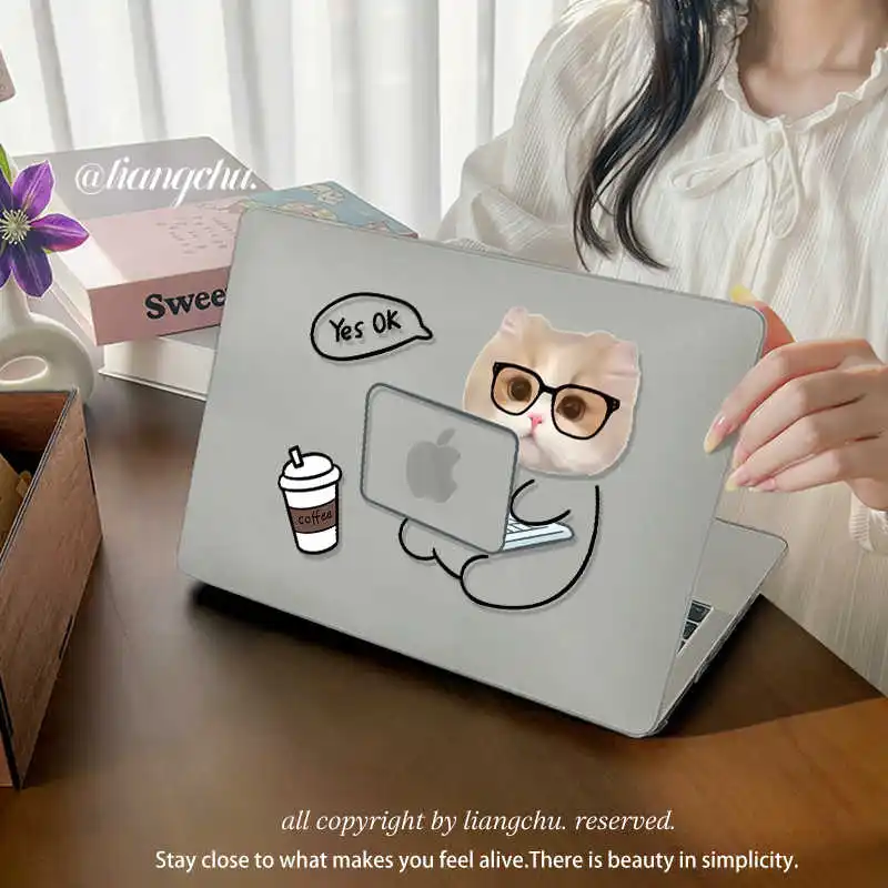 Work Cat Laptop Case for Macbook Neo A3404 Case for M5 Air 13.6 M4 M3 Hard Cover for Mac Book Air 13 M1 M2 14 M5 2026