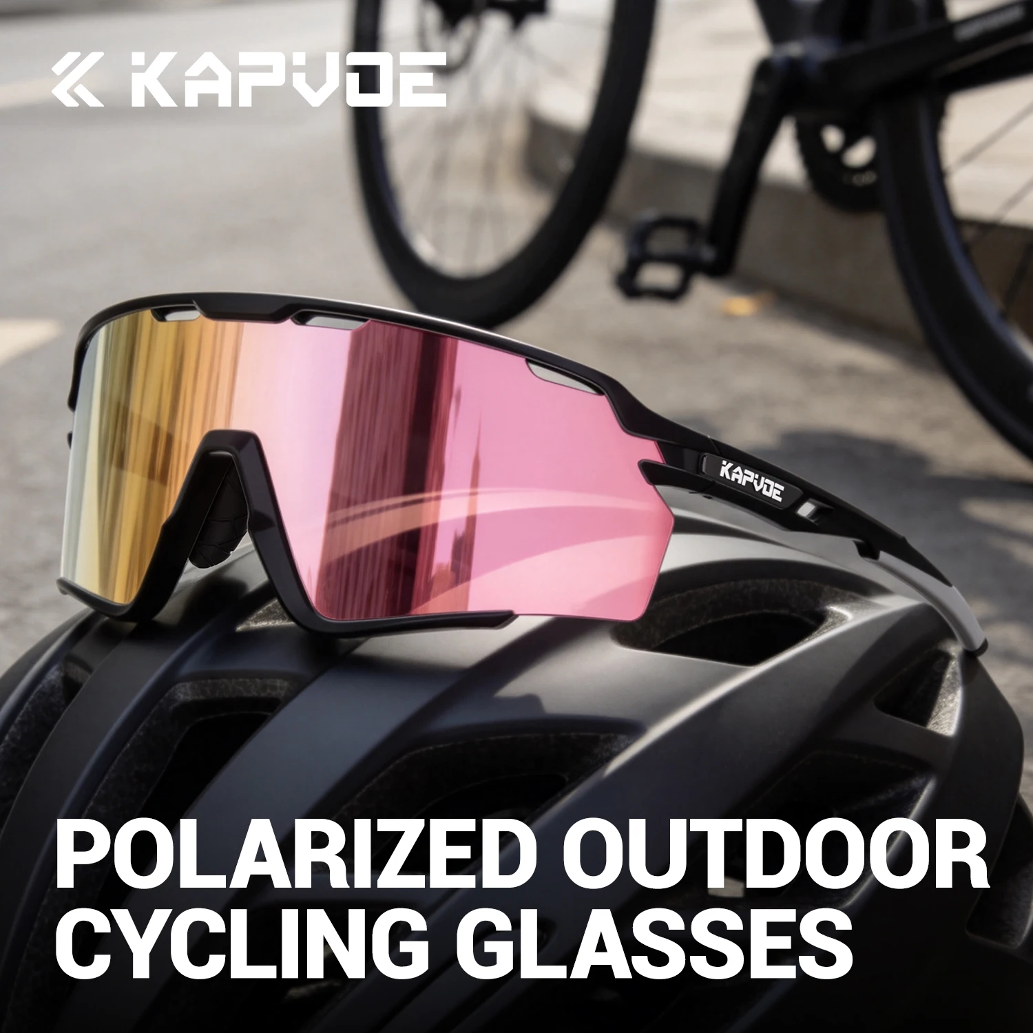 KAPVOE UV400 Polarized Cycling Sunglasses Men MTB Bike Fishing Sports Glasses Surfing Camping Outdoor Anti-Glare Beach Glasses