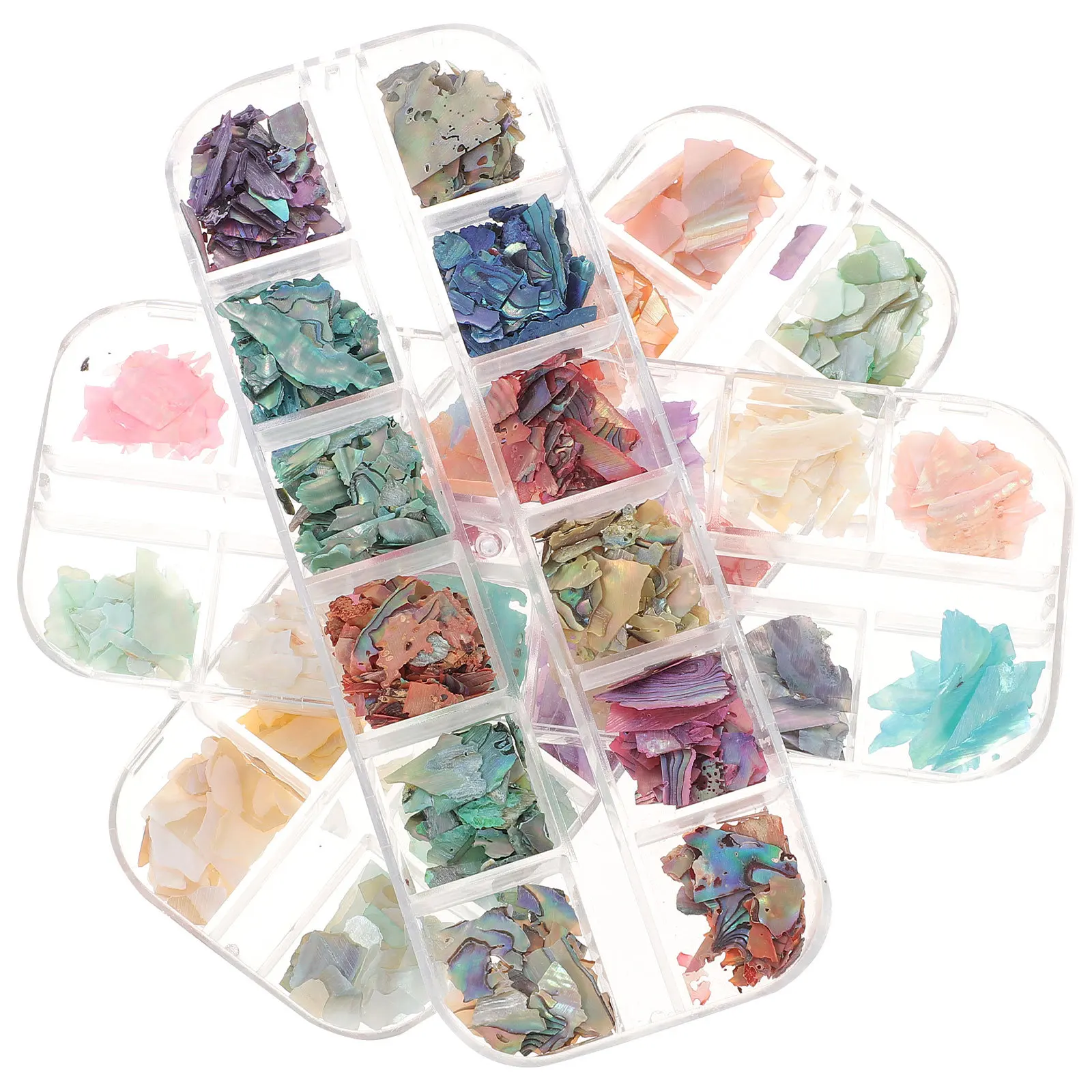 3박스 12칸 매니큐어 액세서리 네일 아트 장식 글리터 패치 쉘 플레이크 초박형 DIY 스티커 여성 소녀용