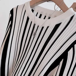 Spring Autumn New Fashion Round Neck Long Sleeve Pullovers Women's Clothing Striped Slim Trend Temperament Thin Bottoming Shirt