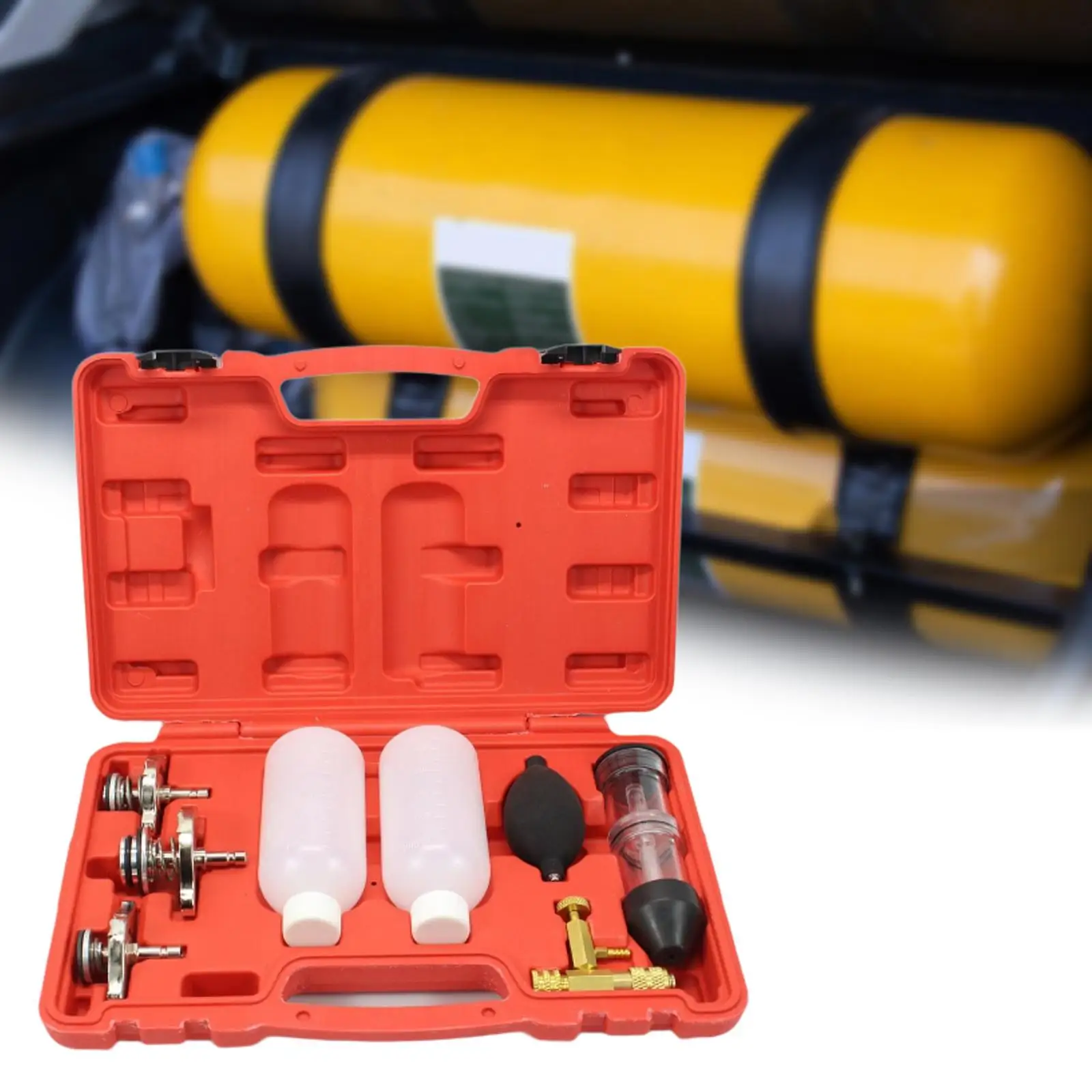 Motorcycle Combustion Leak Tester Head Gasket Diagnostic Tools with Storage Box for Vehicles and Engine Check