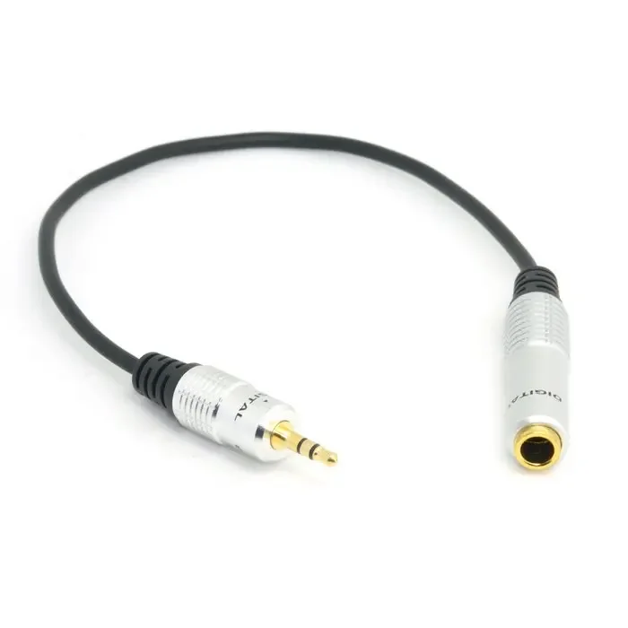 Cable de extensión de audio para micrófono estéreo Hifi, conector hembra de 6,35 mm a macho de 3,5 mm, 30 cm, 1 pie