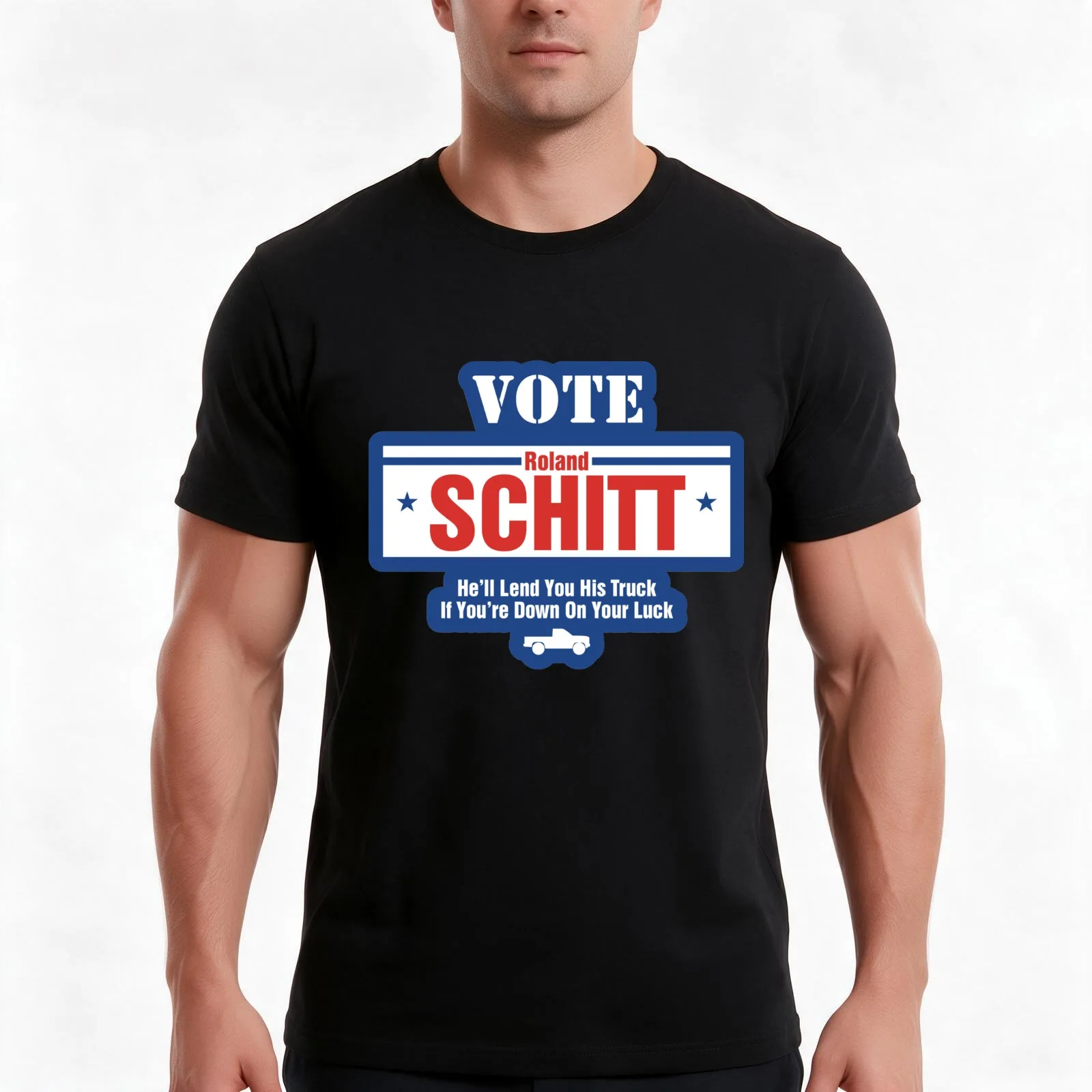 Vote for Roland Schitt T-Shirt, Summer Casual Cotton Tee, Oversized Streetwear Tops, Vintage Graphic Print, Unisex Men Women
