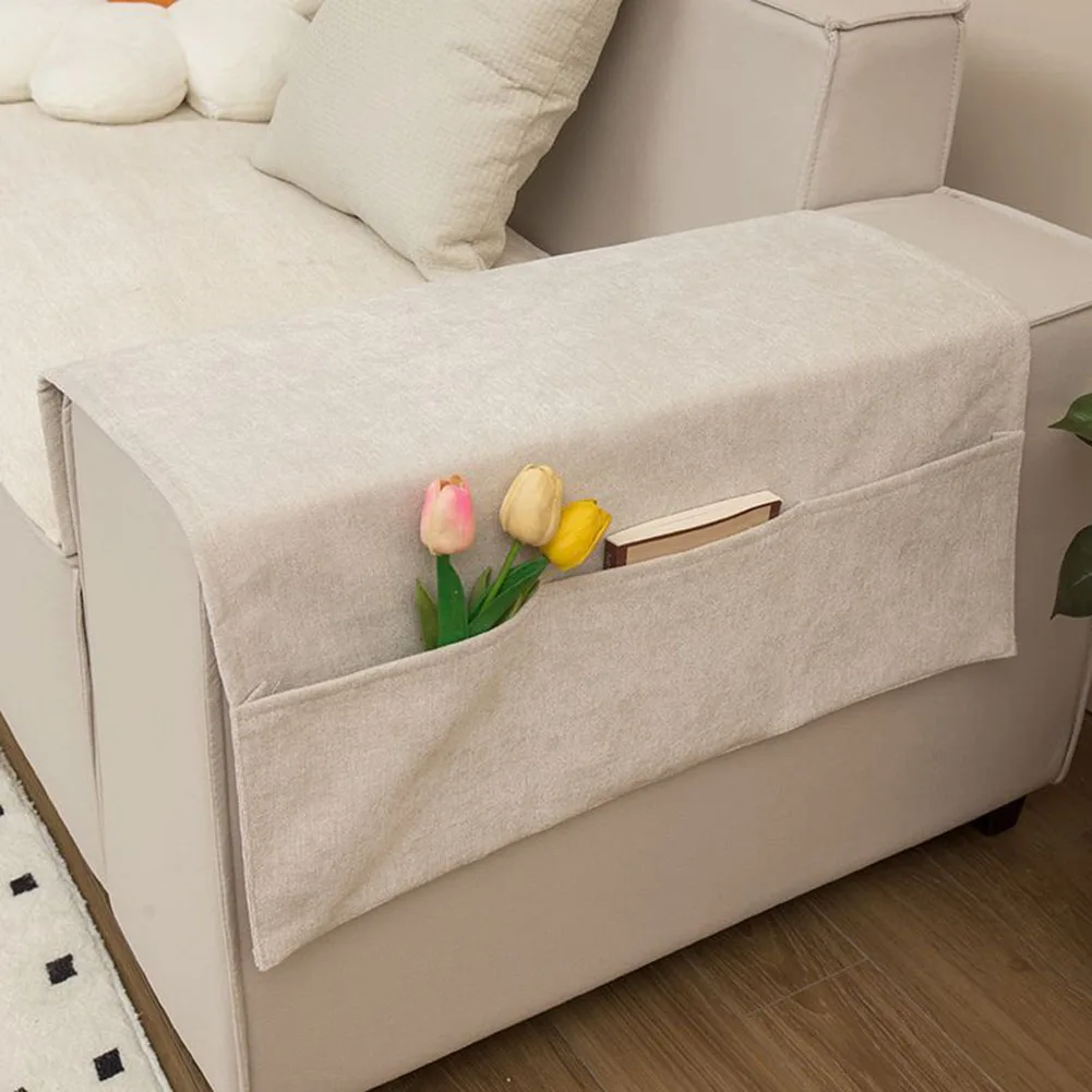 Firm polyester sofa armrest covers designed for couch handrails with a slip on style that offers protection and a soft feel