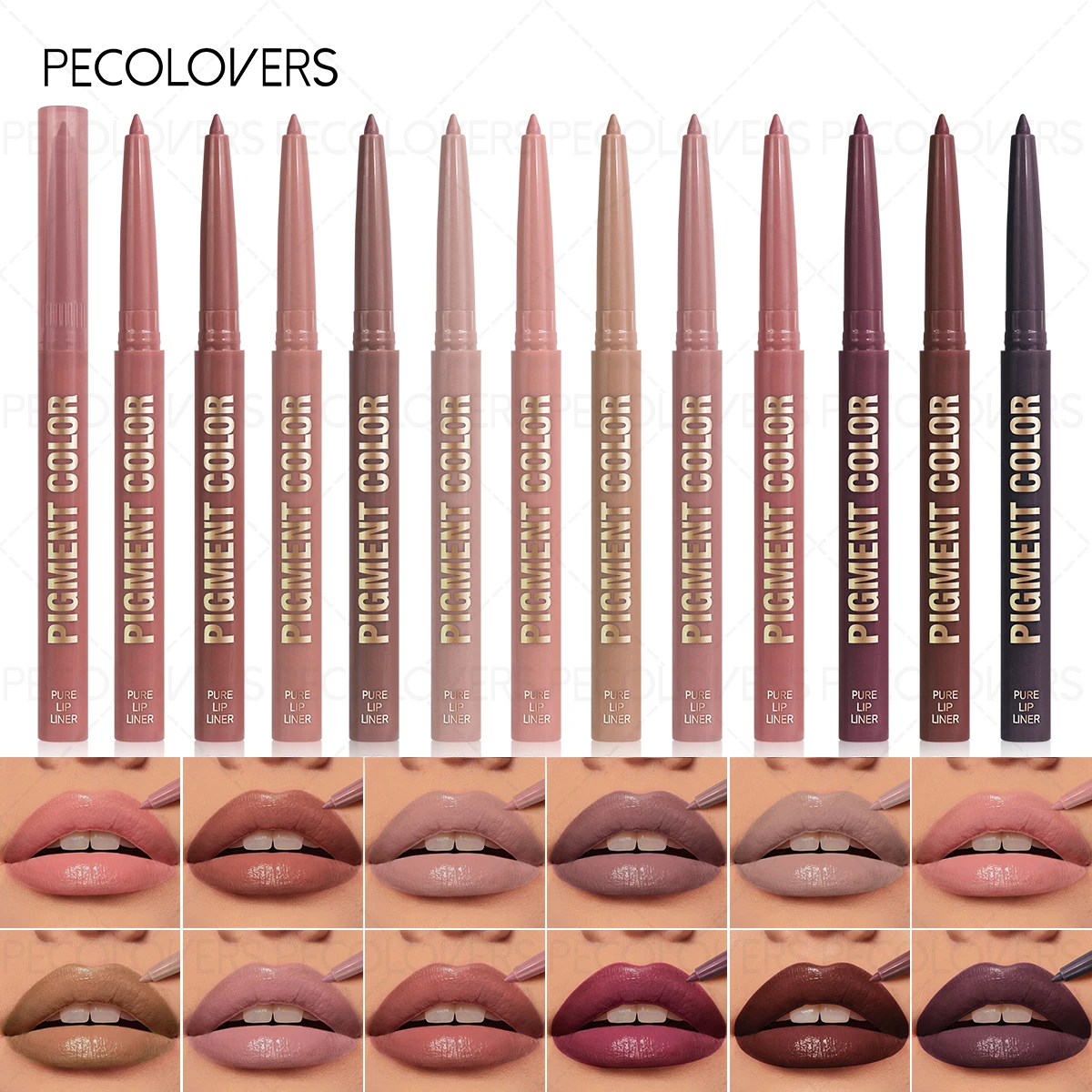 Pink Purple Lip Liner Matte long Lasting Waterproof Lipstick Easy Glide Non-Stick Moisturizing Lipstick Perfect Holiday Gift