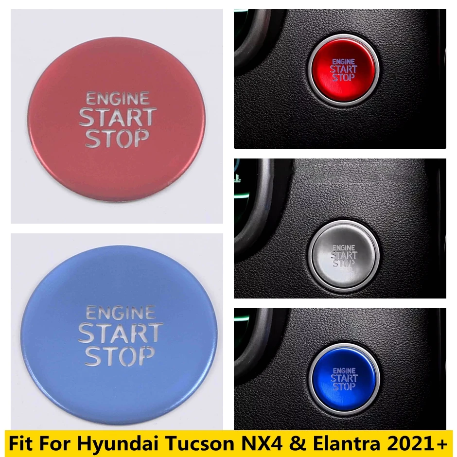 

Fit For Hyundai Tucson NX4 & Elantra 2021 - 2024 Car Start Stop Engine Ignition Push Button Cover Trim Stickers Accessories