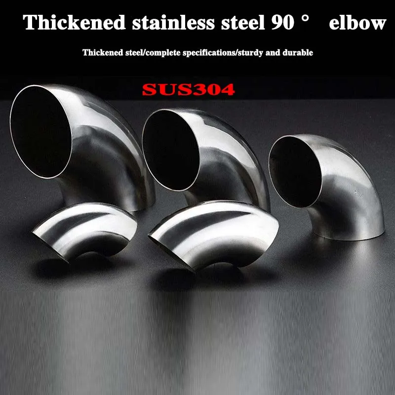 90 Degree Stainless Steel Elbow Pipe Connector 201 304 Steel Welded Elbow for Stair Handrail Balcony Guardrail Metal Railing