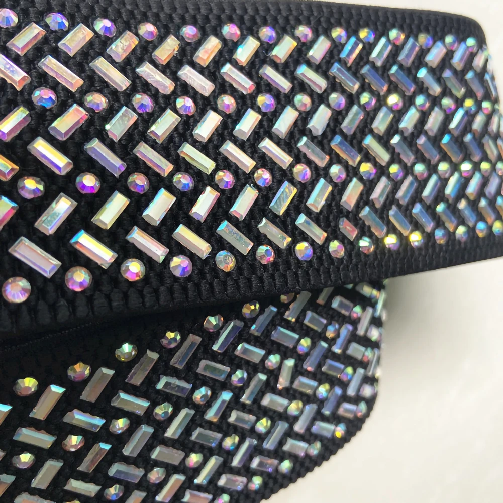 Cinturón nuevo de baile latino para mujer, negro, con diamantes de imitación, combina con todo, Samba, cadena de cintura con diamantes completos, accesorios de baile, cinturón para falda de baile