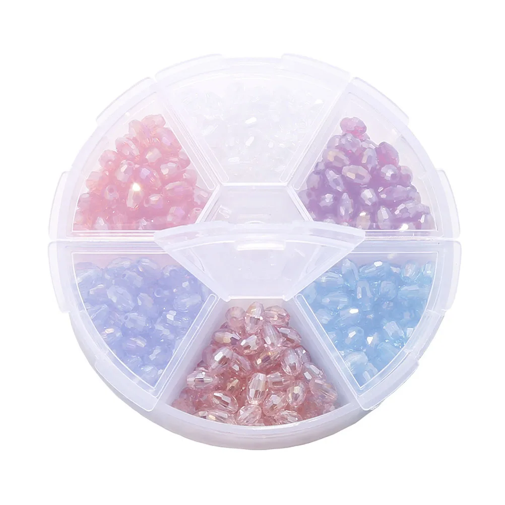 

Glass Beads Parts for Jewelry Making DIY Kit Supply Decor Small Box Container Round Bright Sturdy Anti Rust Bracelet Necklace