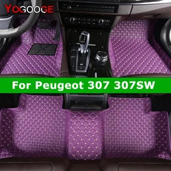 YOGOOGE Custom Car Floor Mats For Peugeot 307 307SW Auto Carpets Foot Coche Accessorie