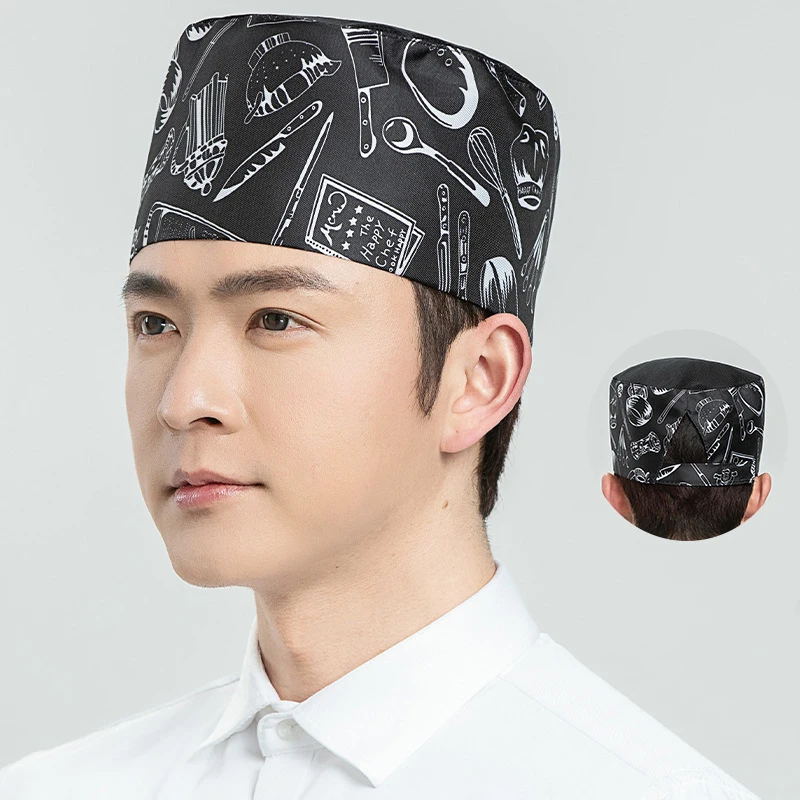 Japanese Restaurant Hotel Bakery Hat Dustproof Chef Hat Hotel Reusable Kitchen Catering Cooking Cap Breathable Mesh Flat Hat