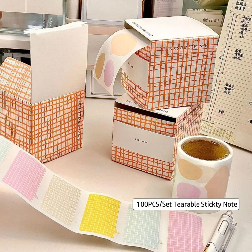 100PCS/Set Simplicity Pull-out Design Memo Pad Full Adhesive Multifunctional Sticky Note DIY Tearable Notepad Students Gift